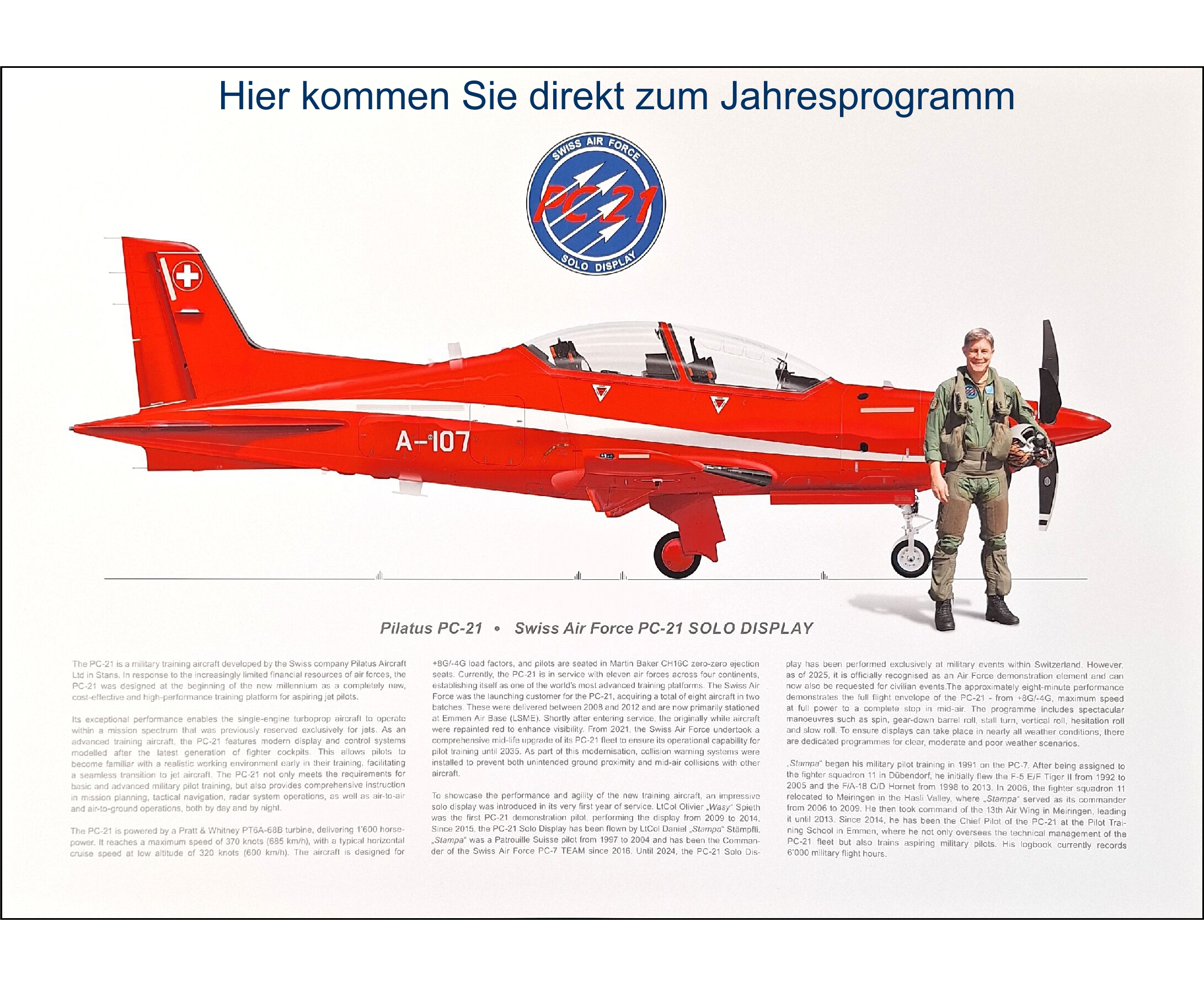 PC-21 Solo Display Termine